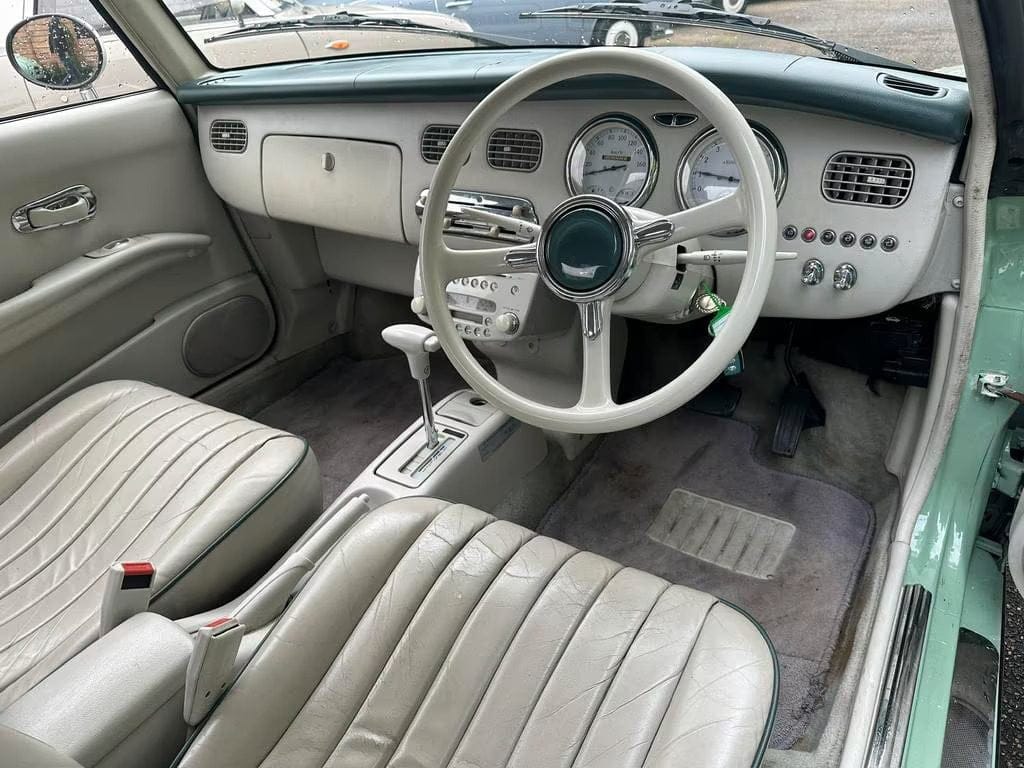 Nissan Figaro Emerald Green interior